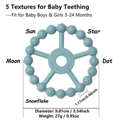 Seposeve ring teether five-texture design helps soothe sore gums during teething