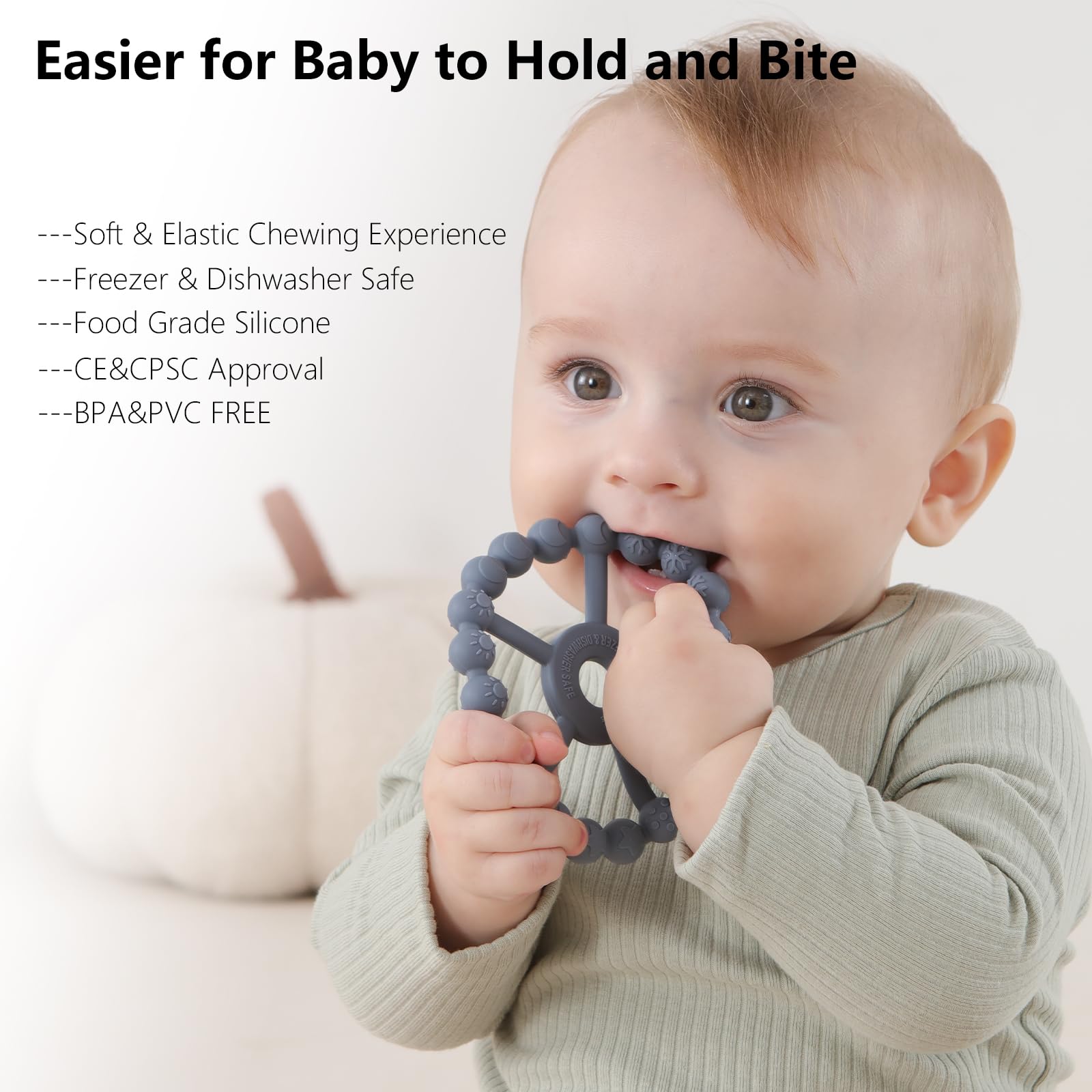 Seposeve ring teether moon texture gentle erupting tooth relief