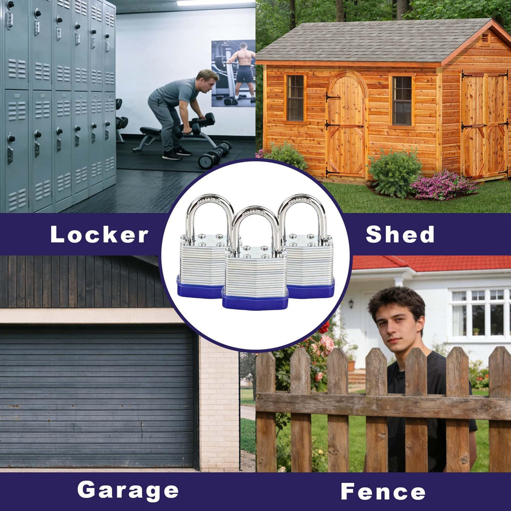 SEPOX Trinity padlock short hardened steel shackle for tamper resistance.
