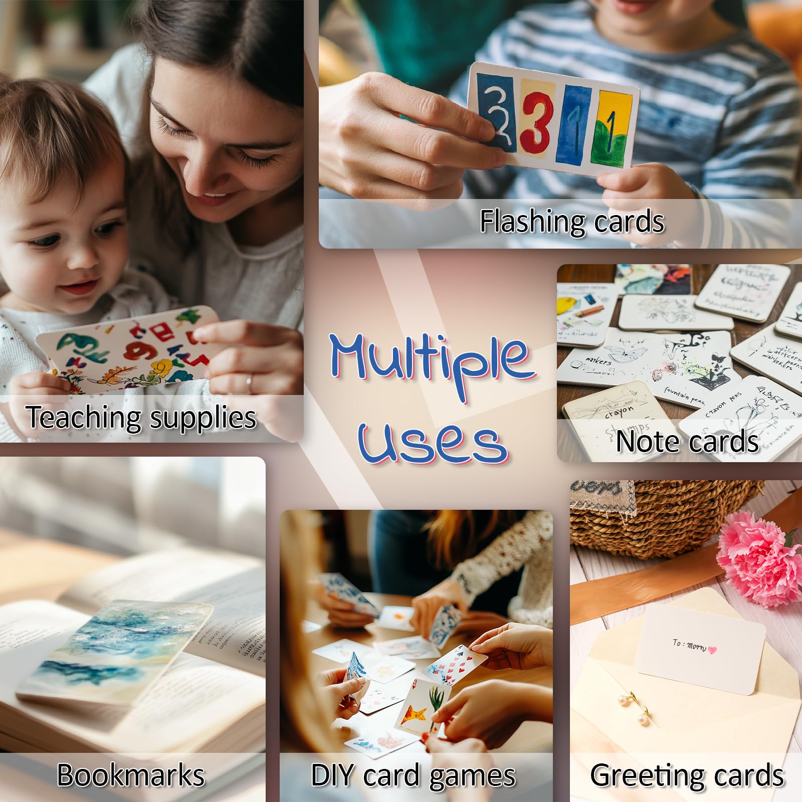 SeptCity blank cards used in art projects for personalized designs.
