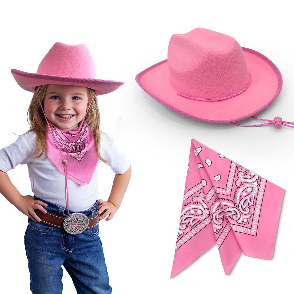 SeptCity toddler cowboy hat in light pink front view for imaginative play