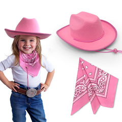 SeptCity toddler cowboy hat in light pink front view for imaginative play