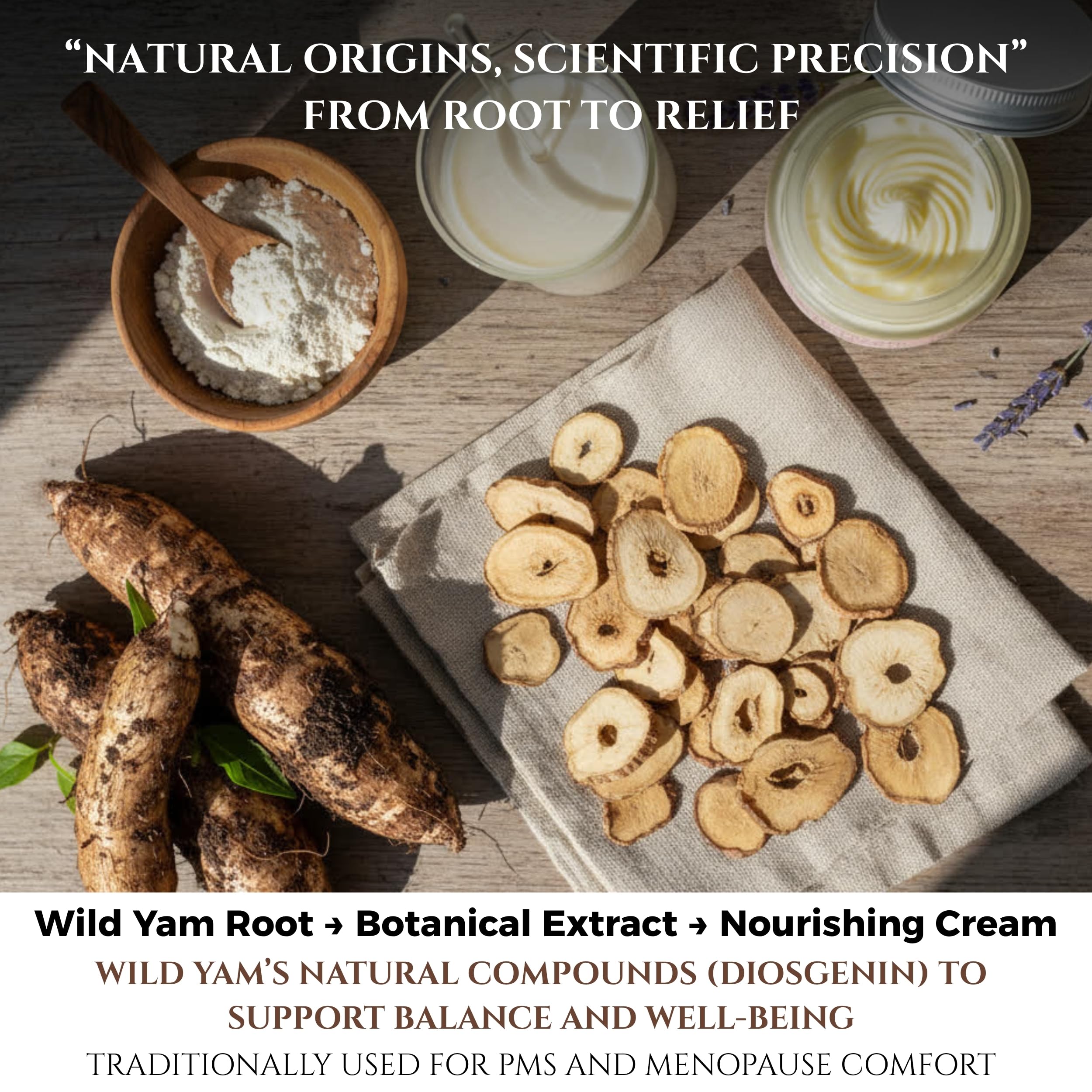 Seraphime Wild Yam Cream red clover botanicals promote natural balance.
