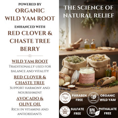 Seraphime Wild Yam Cream texture image shows nourishing botanical blend for skin.