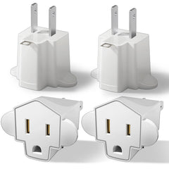 SerBion 3-prong to 2-prong adapter pack for travel and home use.