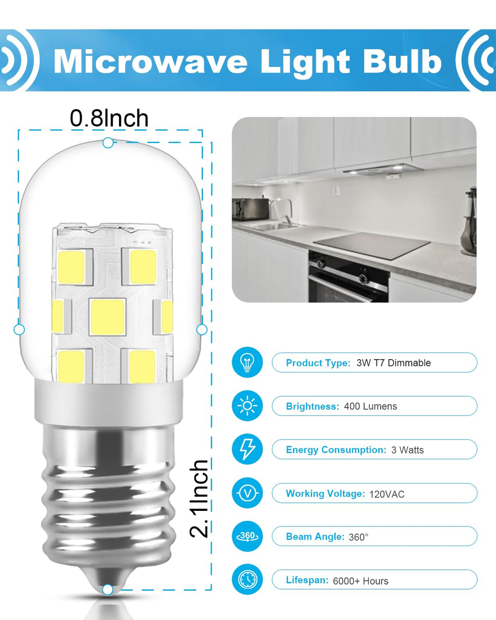 SerBion E17 3W 400lm microwave bulb for clear lighting