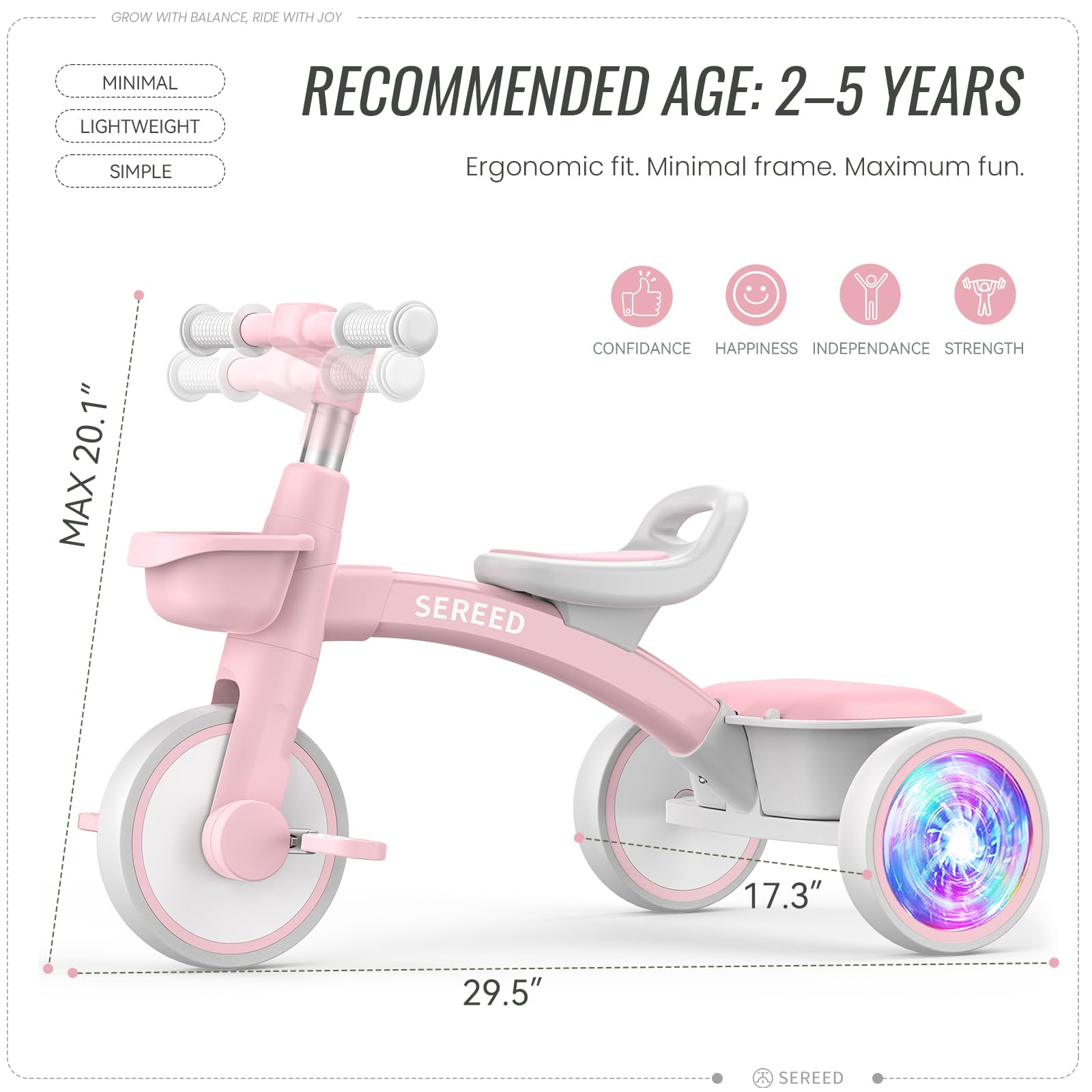SEREED pink tricycle a thoughtful birthday gift idea.