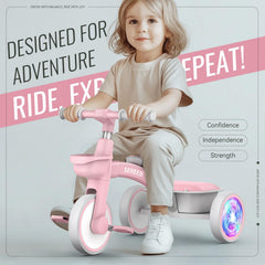 SEREED pink tricycle showing a smooth ride for little explorers.