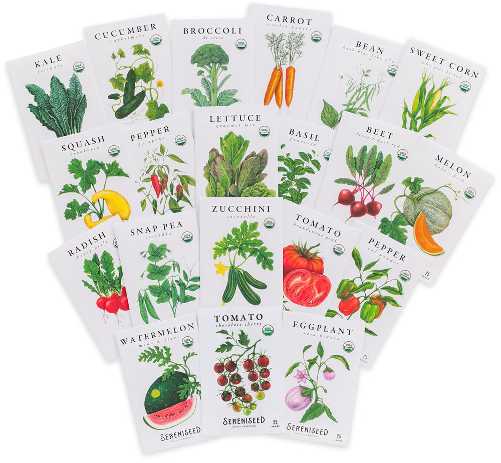 Sereniseed basil seed packets for easy home herb gardening.
