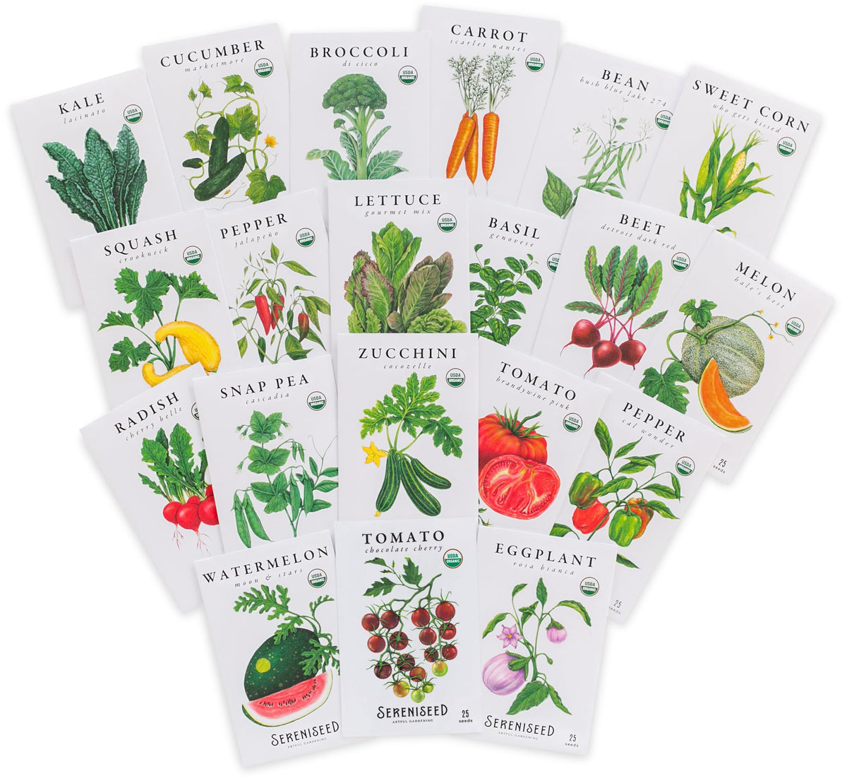 Sereniseed basil seed packets for easy home herb gardening.