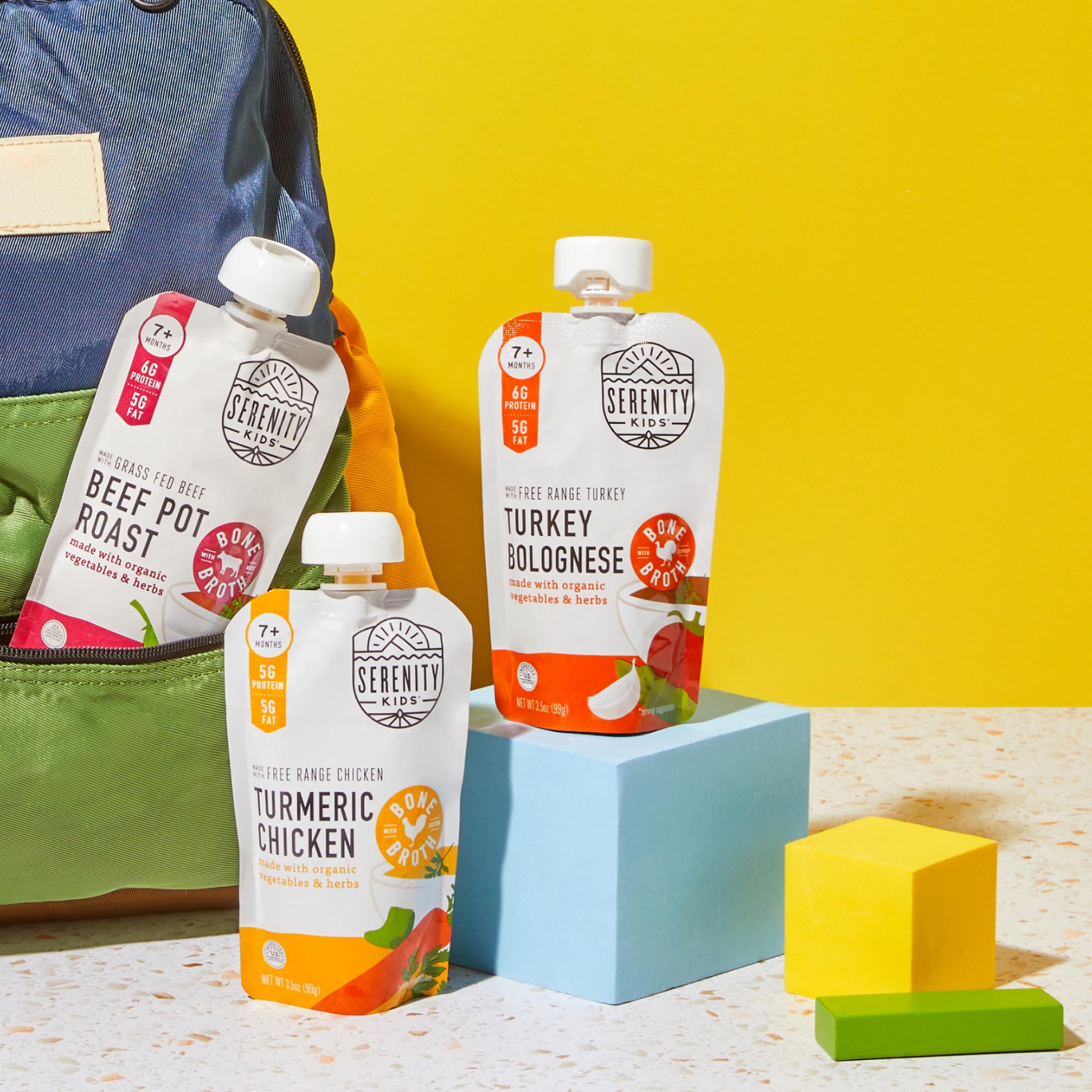 Serenity Kids free-range turkey pouch offers savory option for balanced toddler meals.