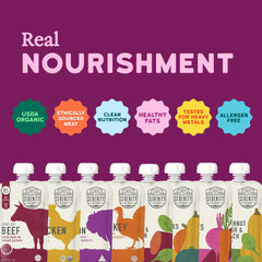 Serenity Kids pouch label highlights 5g protein per serving for growing toddlers.
