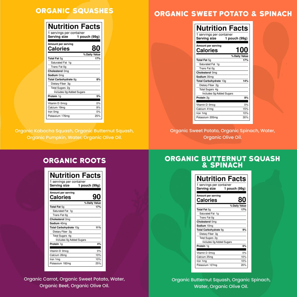 Serenity Kids Stage 1 puree closeup reveals smooth texture for gentle beginner feeding.