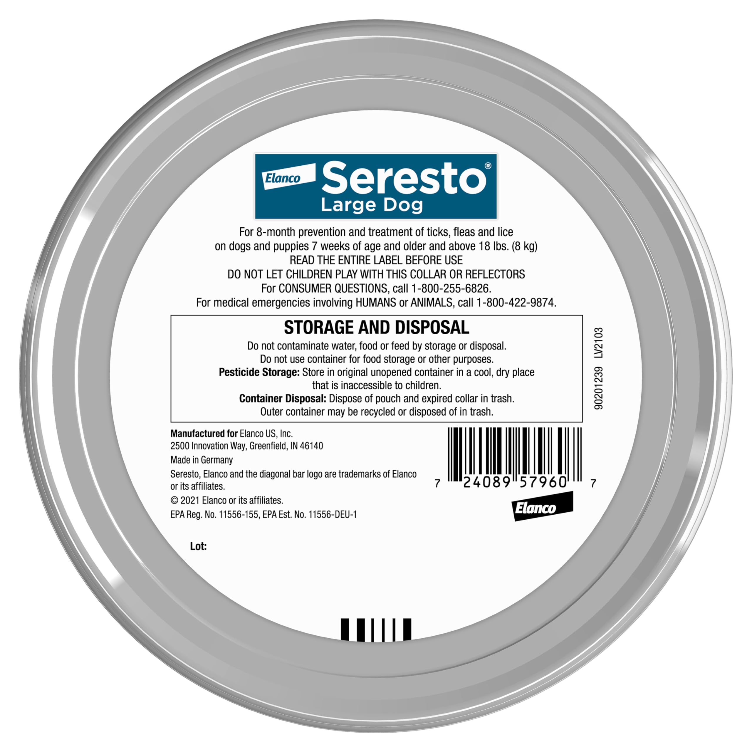 Seresto collar buckle close-up demonstrates secure fit and simple application for busy owners