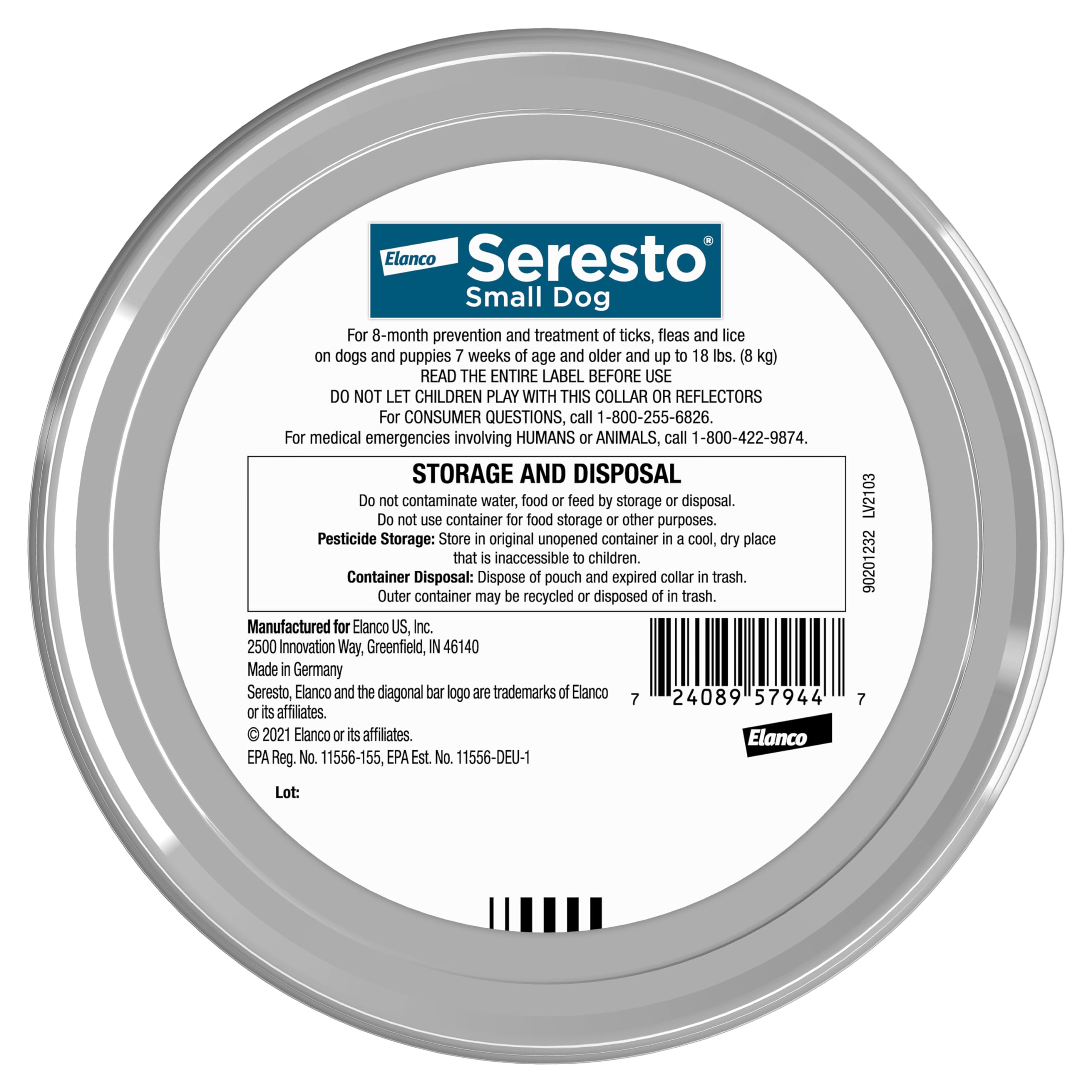 Seresto small dog collar on dog demonstrates comfortable wear and continuous protection