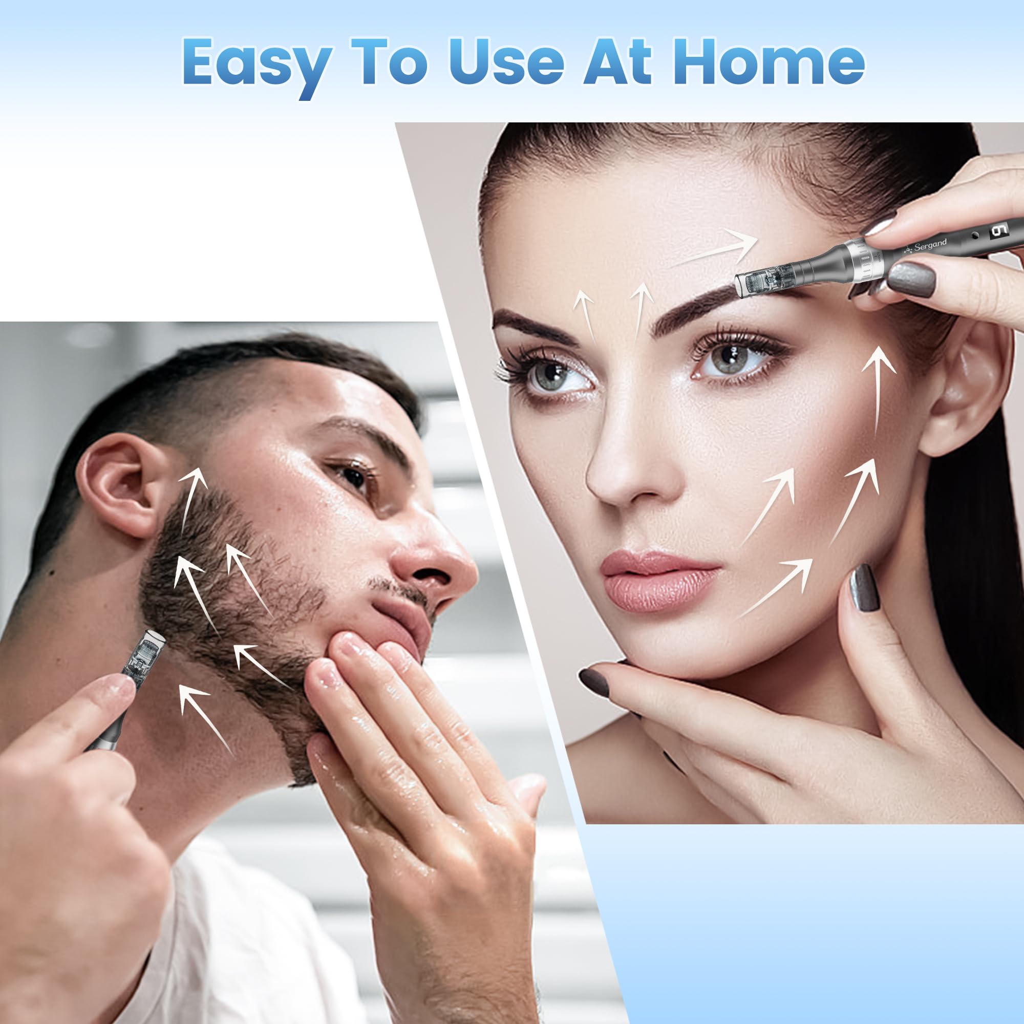 Gift-ready Sergand microneedle roller suitable for men and women.