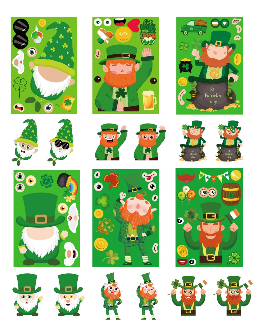 Sesunbla St Patrick's Day sheet with vivid colors for art