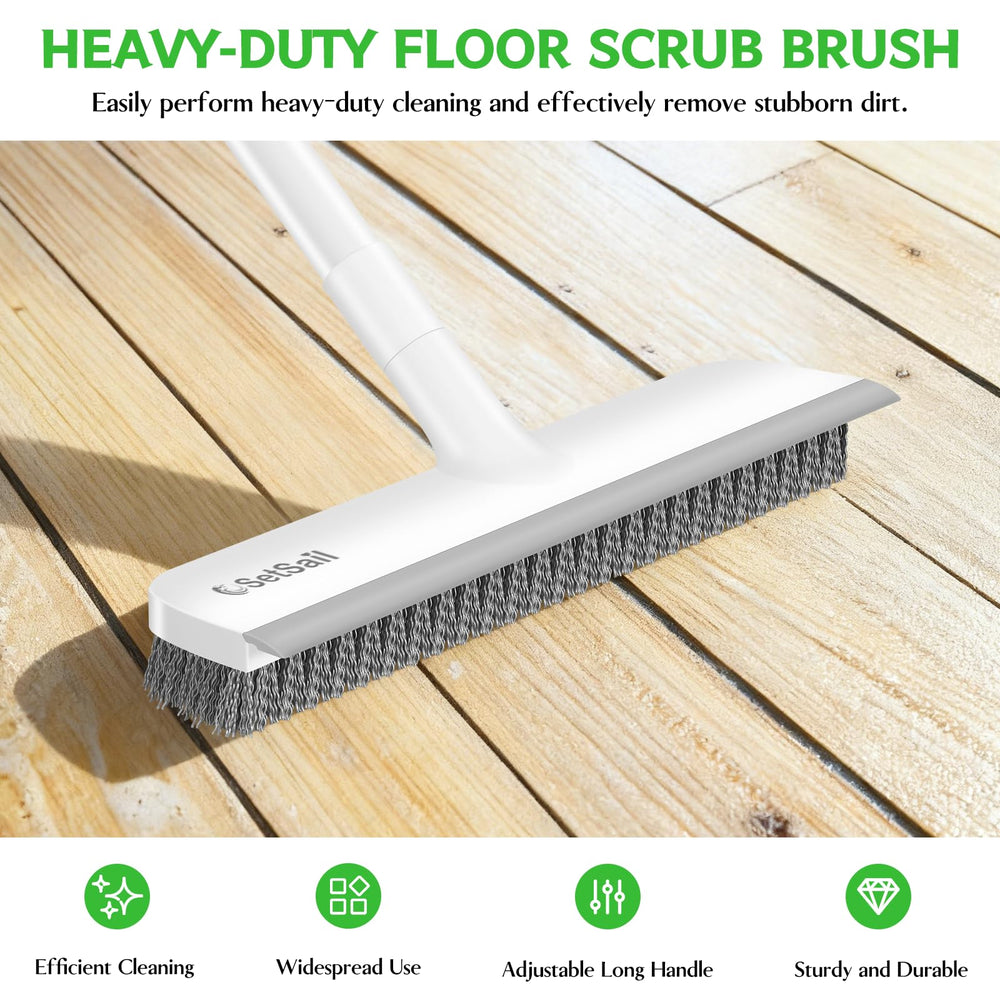 Setsail stiff bristles tackle heavy dirt on floors and tiles.