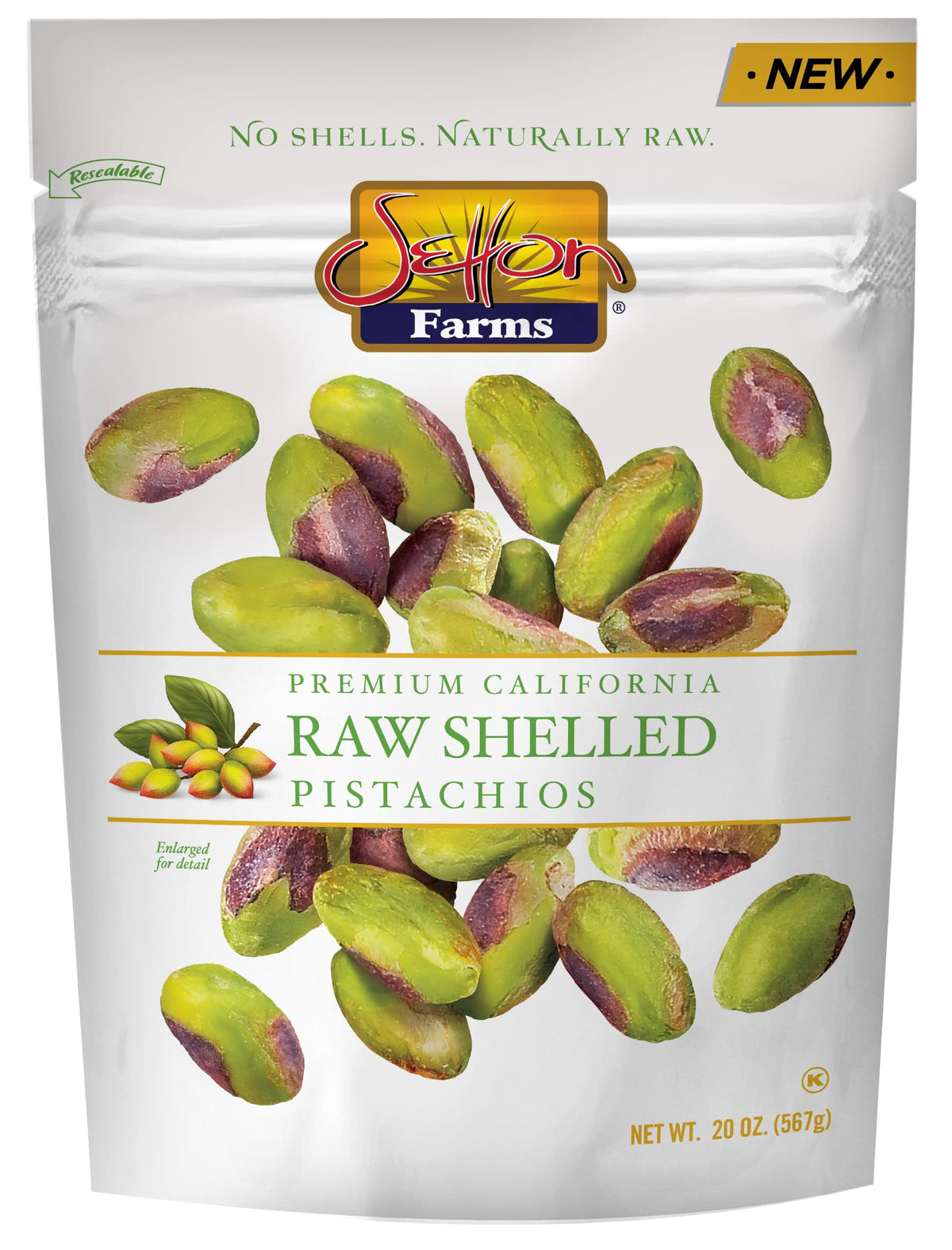 Setton Farms raw shelled pistachios in 20 oz value bag ready to snack