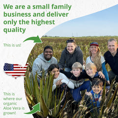 Seven Minerals Aloe Gel Texas-grown seal signals certified quality and freshness
