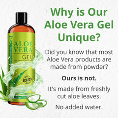 Seven Minerals Aloe Gel texture close-up demonstrates rapid absorption with no stickiness