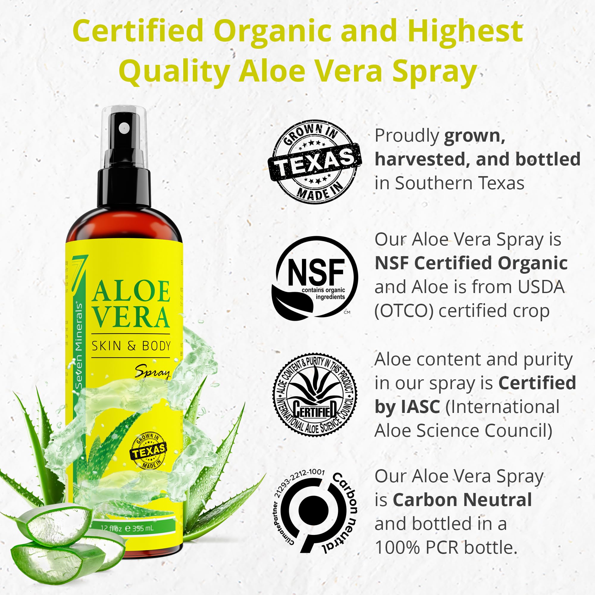 Seven Minerals Aloe Spray mist application for easy daily use