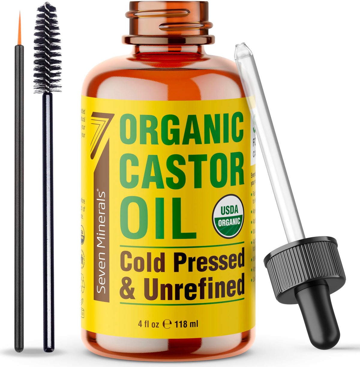 Seven Minerals castor oil for eyelashes; conditioning for a fuller, healthier look.