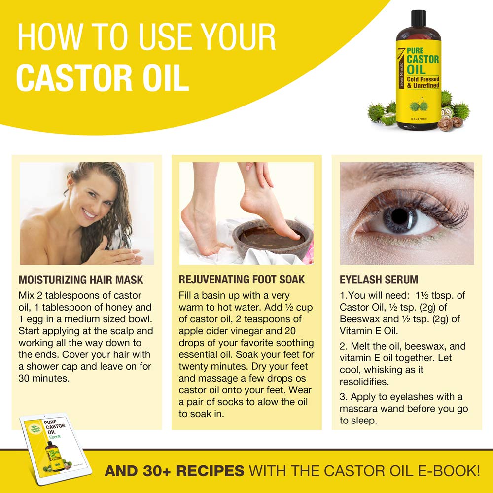 Seven Minerals castor oil skin hair care setup for daily routines