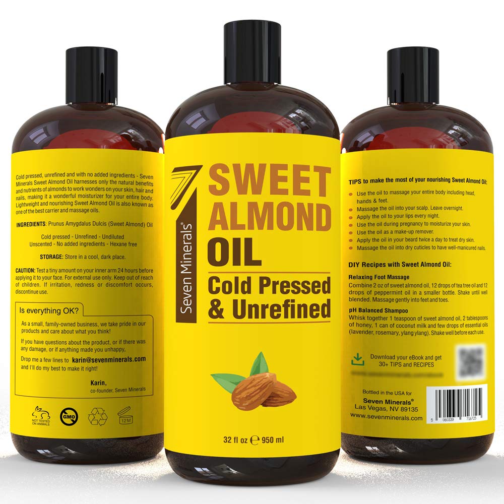 Hair care with almond oil for conditioning and shine