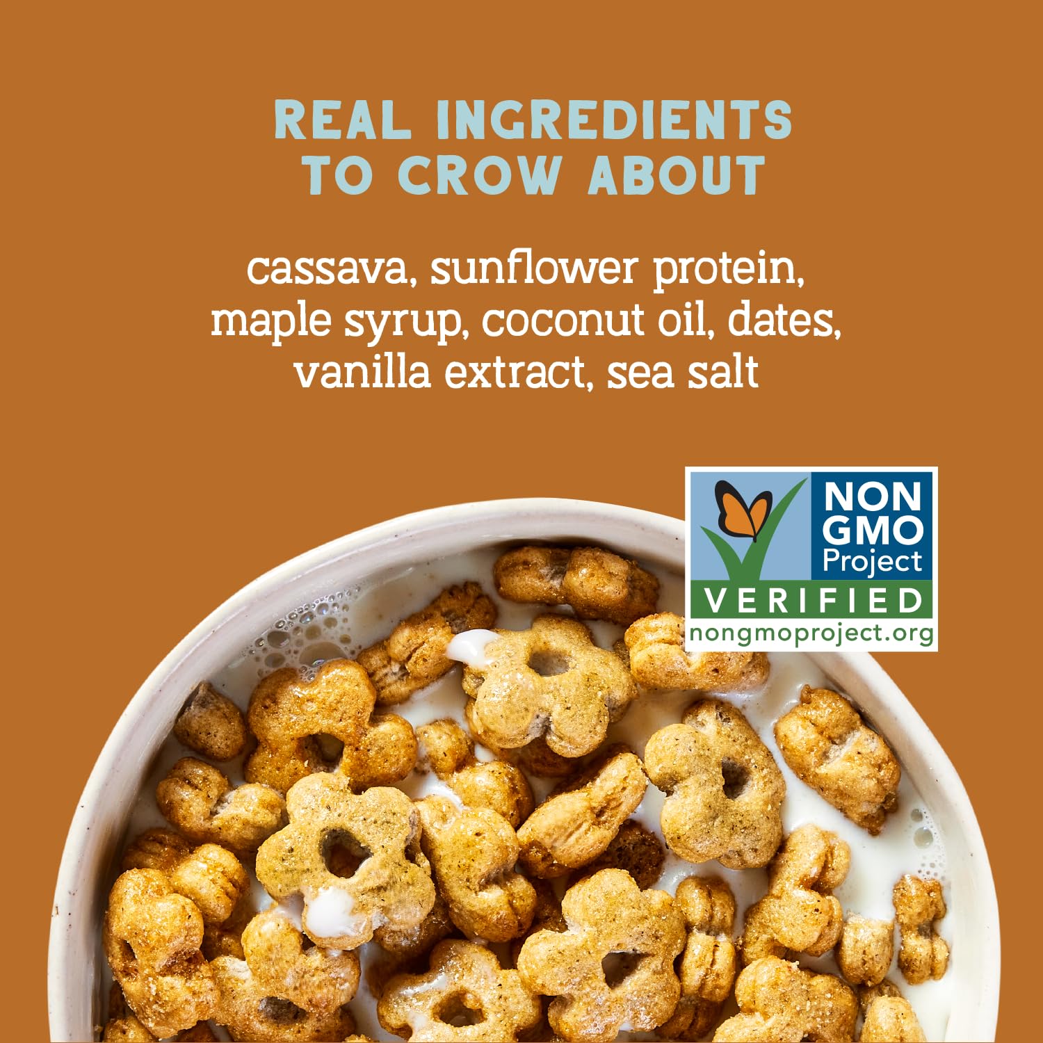 Close-up of Seven Sundays Maple Sea Salt cereal with dates and seeds