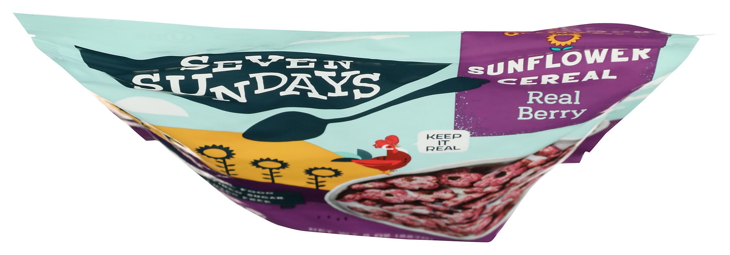 Seven Sundays Sunflower Cereal Real Berry serving with fruit, gluten-free.