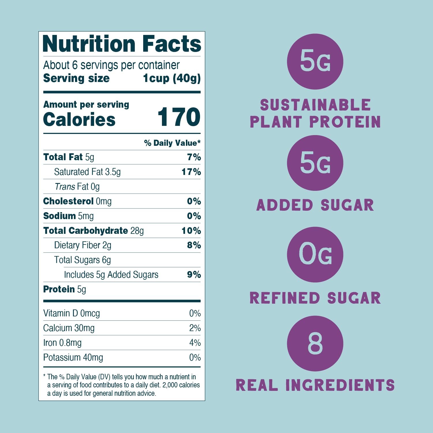 Seven Sundays Sunflower Cereal Real Berry packet highlighting 5g upcycled protein.