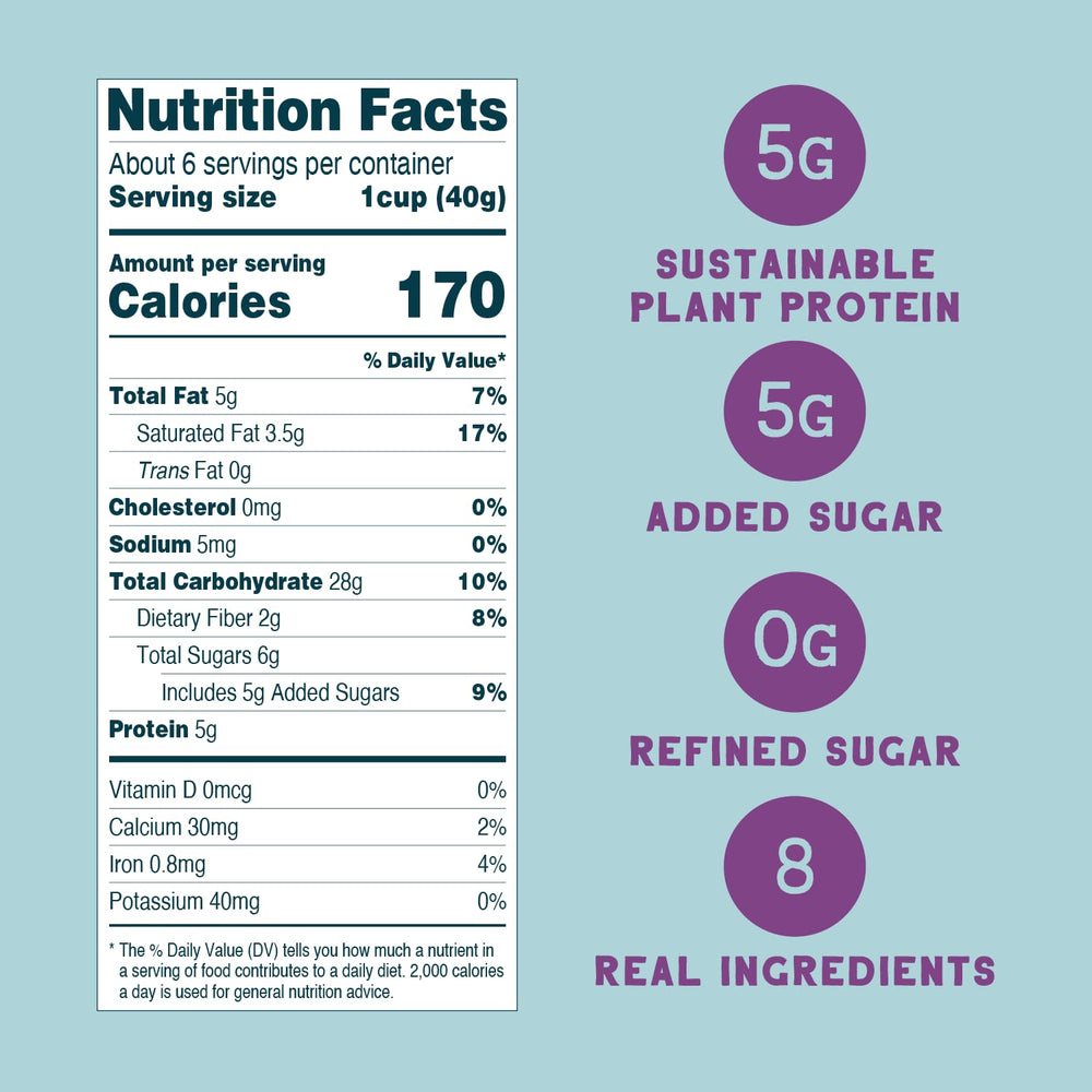 Seven Sundays Sunflower Cereal Real Berry packet highlighting 5g upcycled protein.