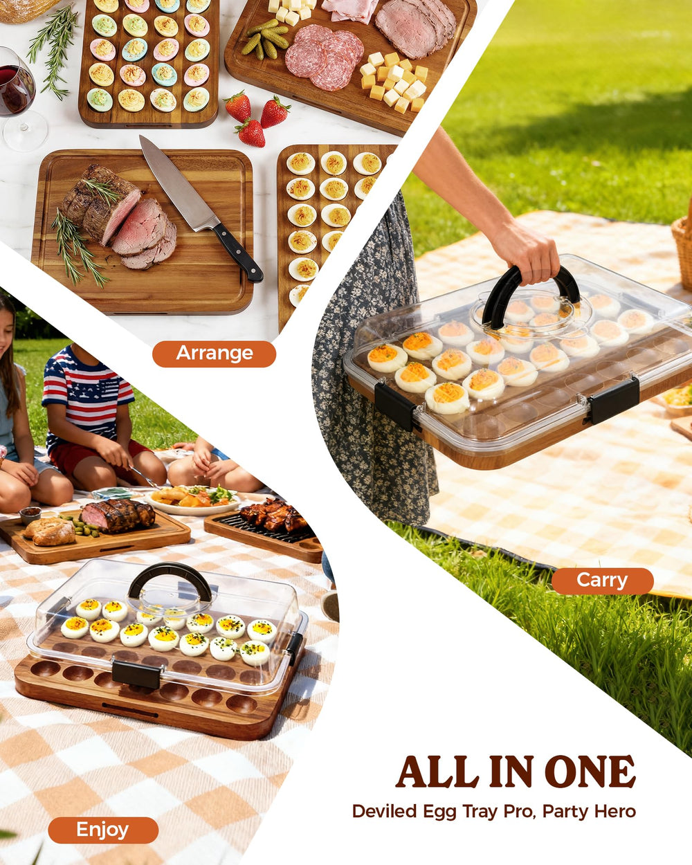 Sevenblue reversible design serving as egg display or deli board