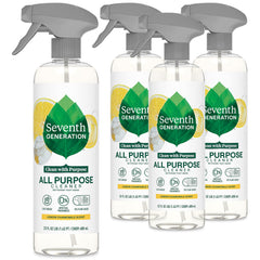 Seventh Generation Lemon Chamomile spray bottle ideal for cutting grease on kitchen surfaces.