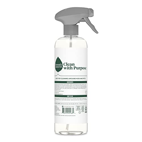 Seventh Generation spray nozzle in action for quick, wipe-clean results.