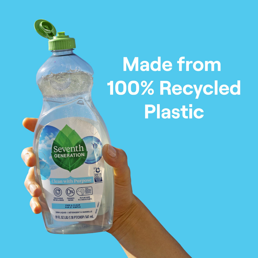 USDA Biobased 95% claim highlighted on Seventh Generation dish liquid.