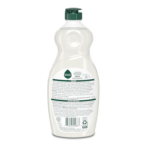 Seventh Generation Chamomile & Lemon pour demonstrates easy rinsing after grease