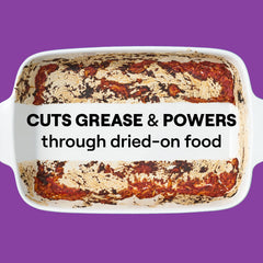 Seventh Generation dish soap grease-cutting action shown on a pan.