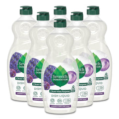 Seventh Generation lavender-mint bottle demonstrates plant-based grease cutting for clean dishes.