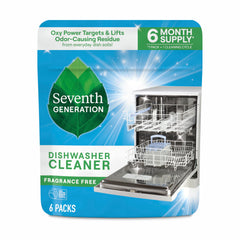 Seventh Generation dishwasher cleaner pack front view shows compact, mess-free design.