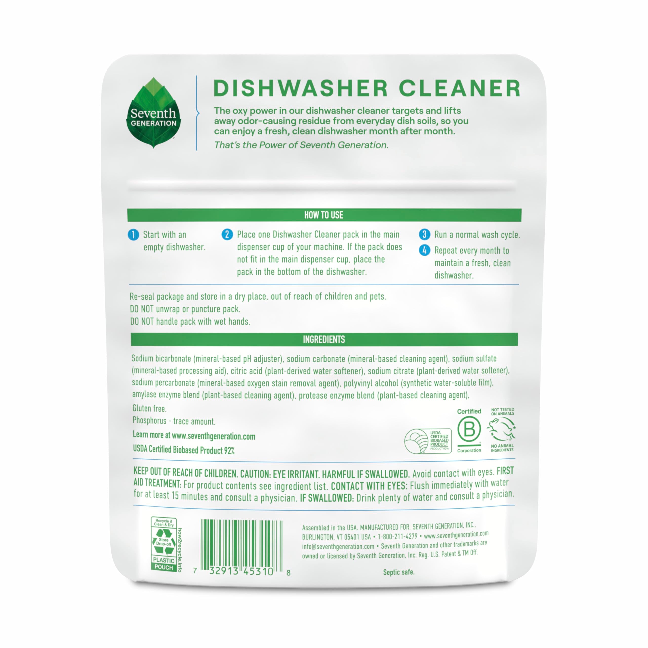 Seventh Generation cleaner pack in dispenser cup for easy monthly refresh.