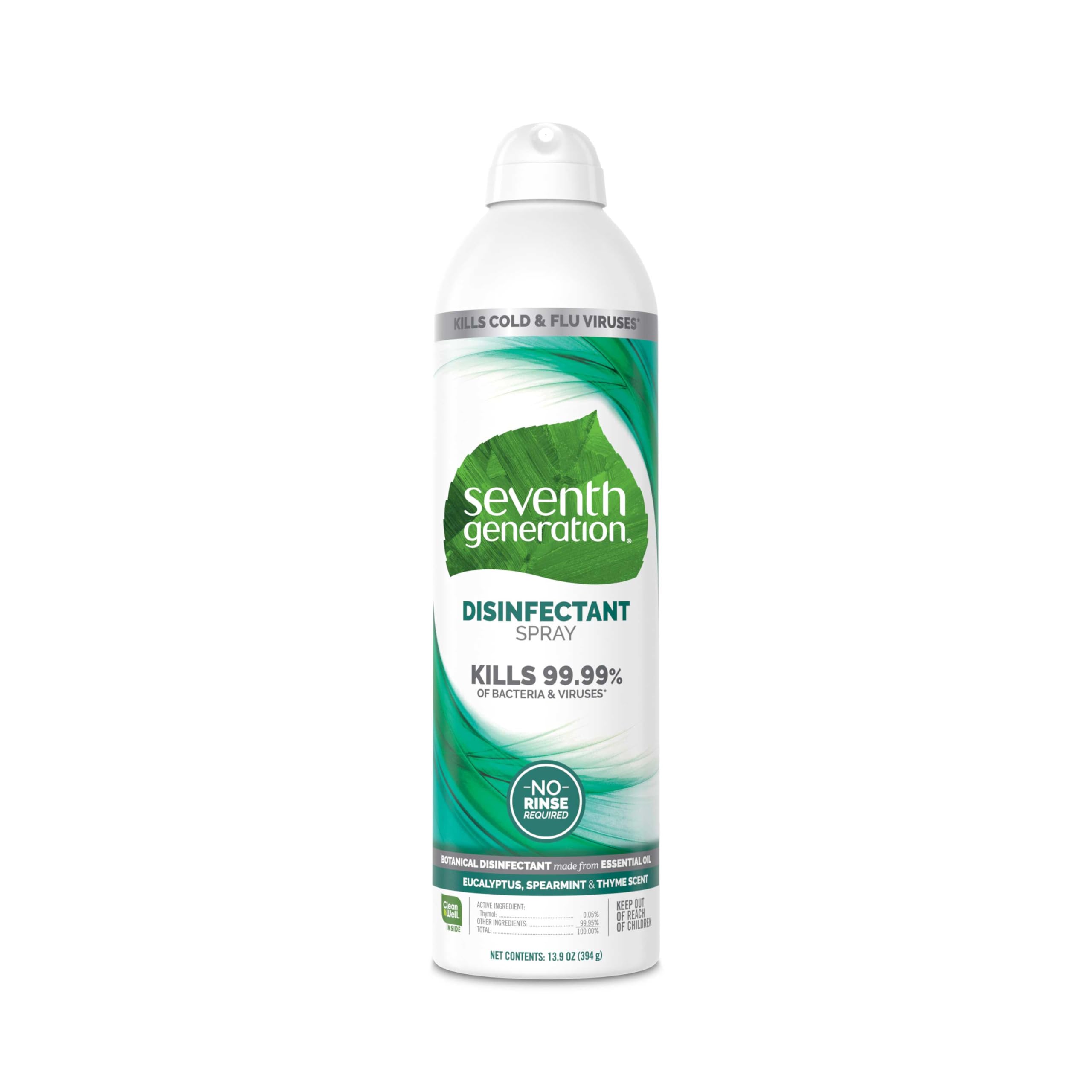 Seventh Generation disinfecting spray mist on countertop for everyday cleaning and deodorizing