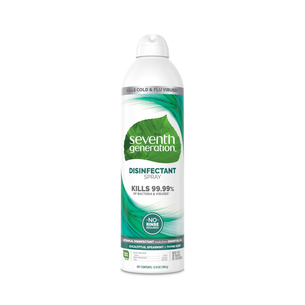 Seventh Generation disinfecting spray mist on countertop for everyday cleaning and deodorizing