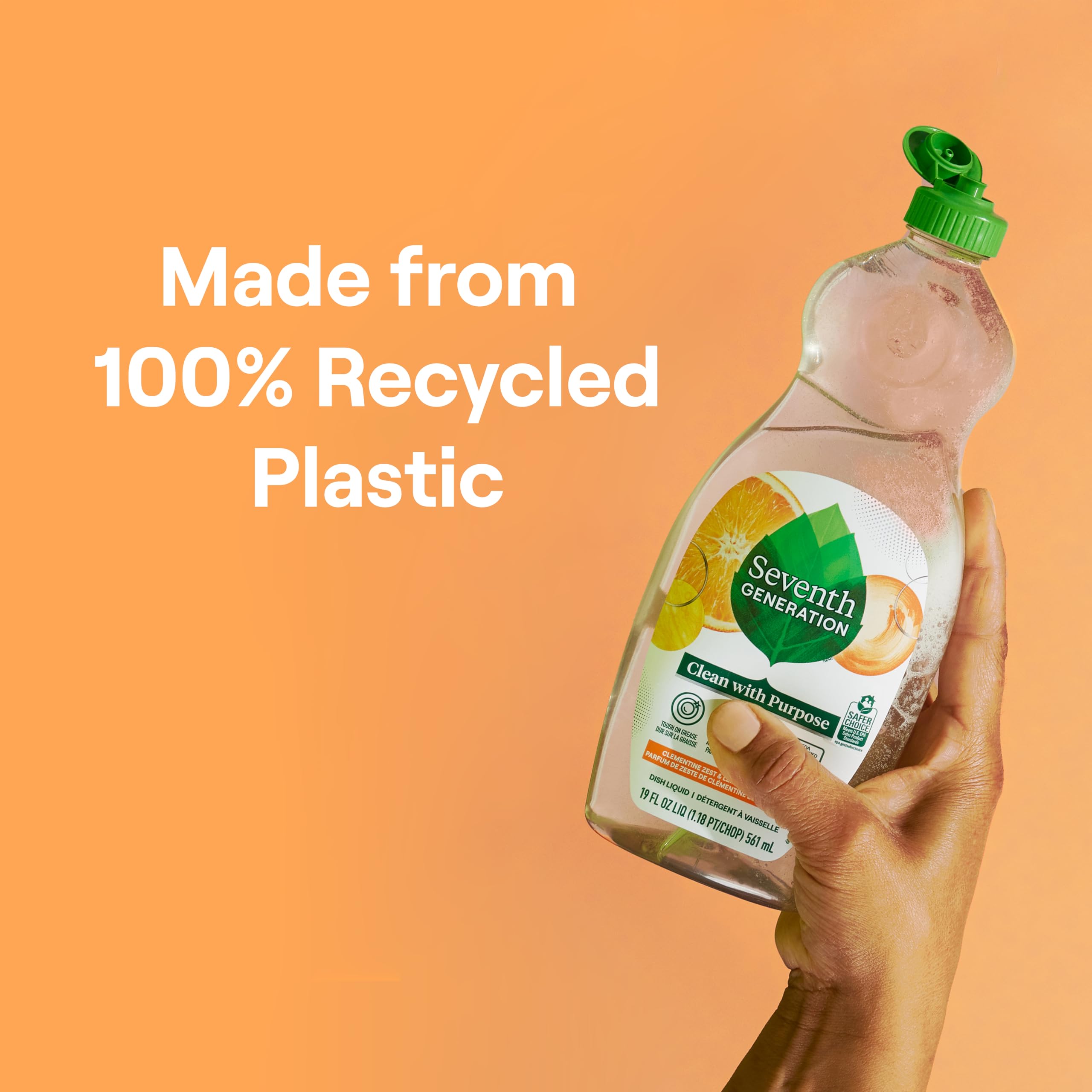 Seventh Generation hand dish wash refill eco-friendly bottle with Leaping Bunny seal signals cruelty-free use
