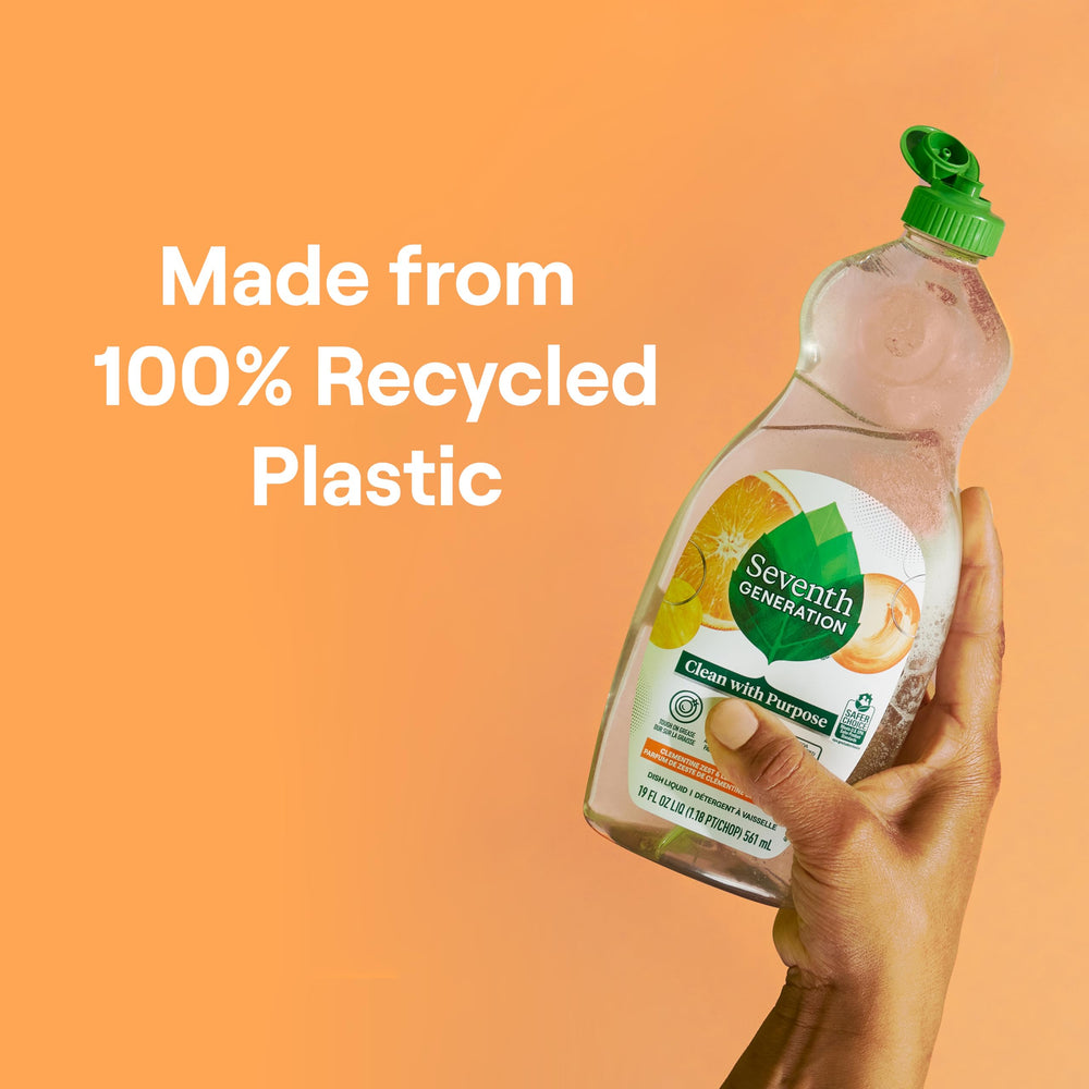 Seventh Generation hand dish wash refill eco-friendly bottle with Leaping Bunny seal signals cruelty-free use