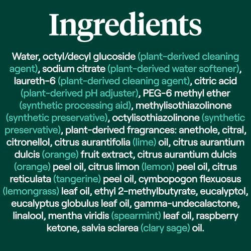 Seventh Generation cleaner used in kitchen for daily cleaning.