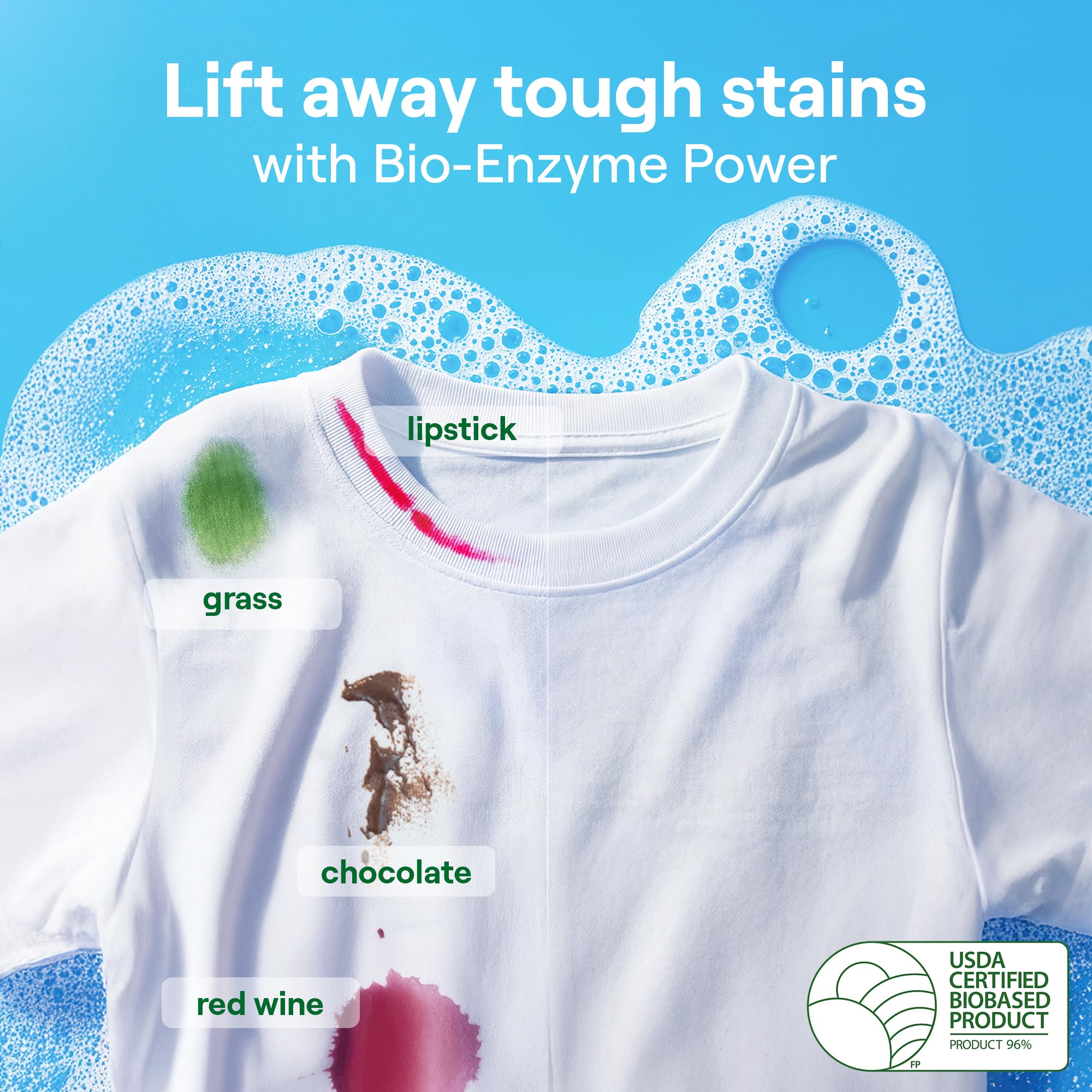 Seventh Generation detergent removes ketchup stains from everyday shirts