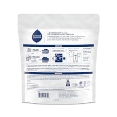 Seventh Generation Free and Clear packs dissolving in water for easy, efficient laundry.