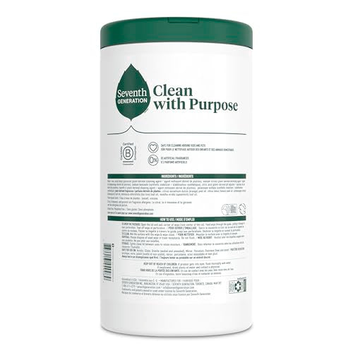 Seventh Generation Lemon Zest wipes bottle highlights fresh scent and easy grab-and-go cleaning